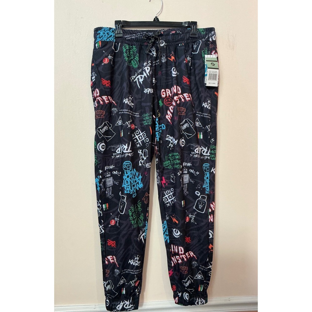 FRESH PRINCE‎ OF BELAIR GRND MONSTER Black Graffiti Jogger Drawstring XLARGE